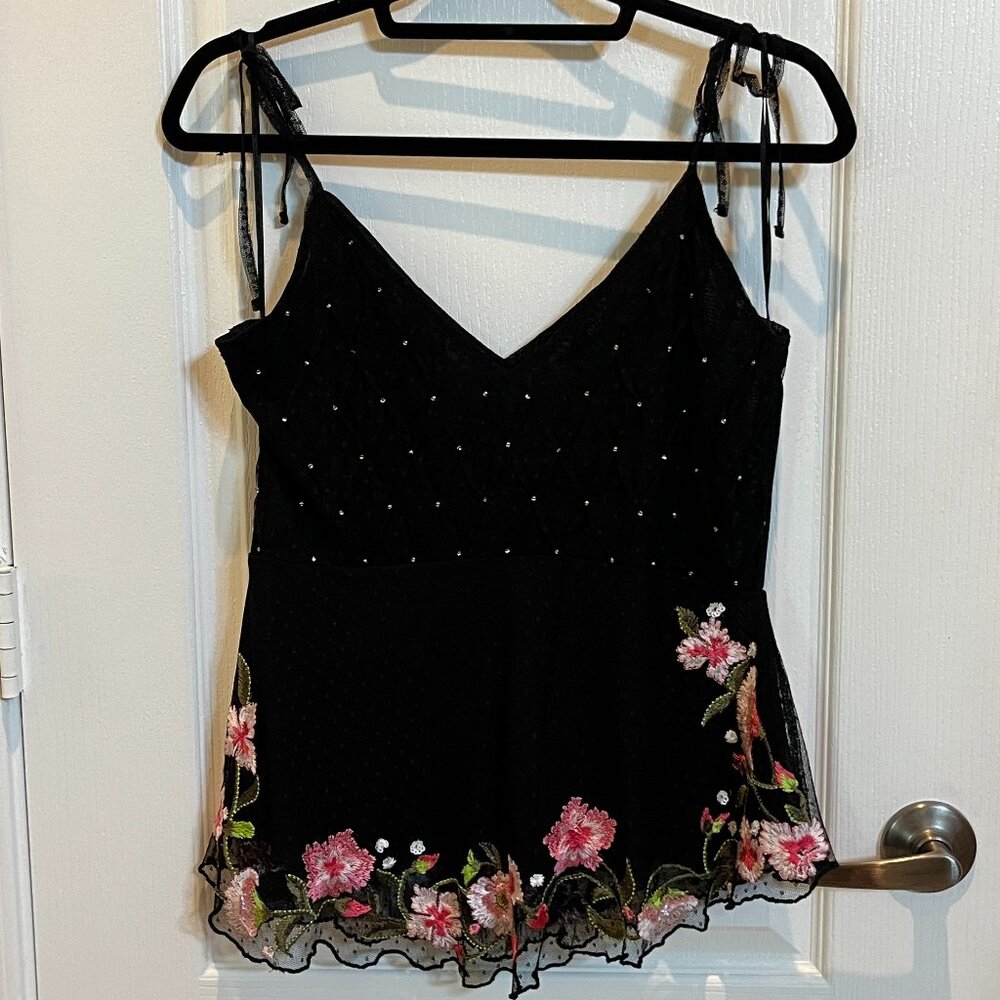 Guess - Embellished & Embroidered Mesh Cami